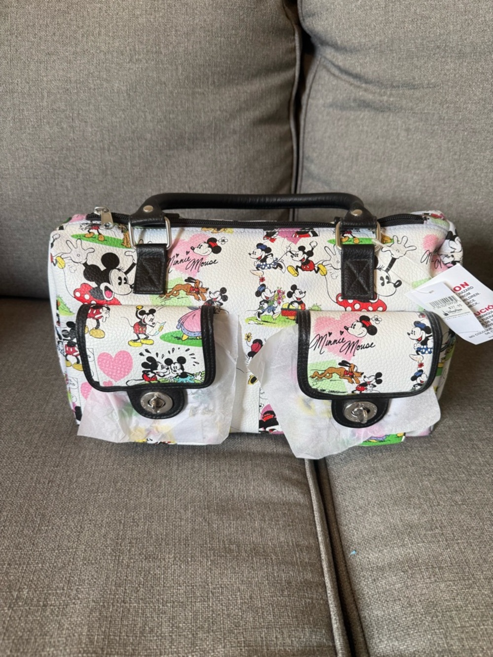 Disney White Satchel Handbag with Handles.